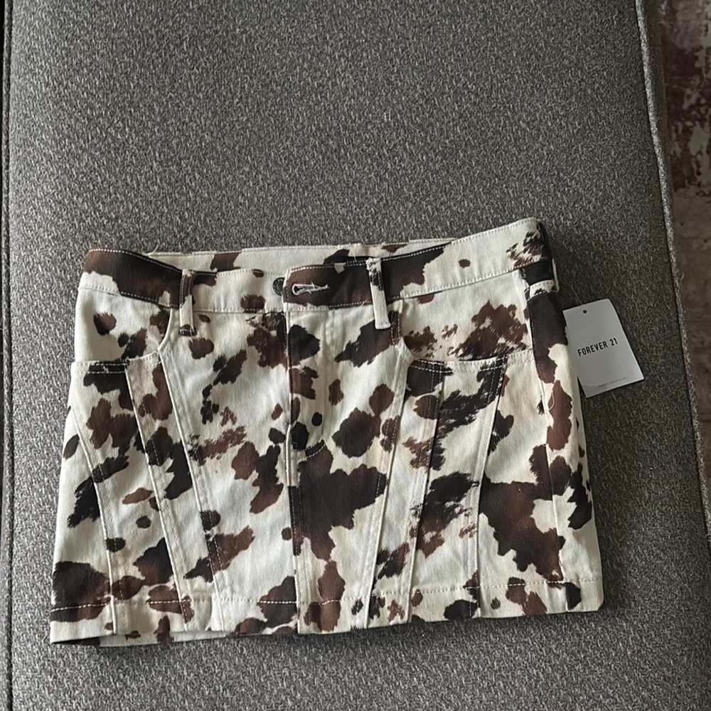 Forever 21 Brown and Cream Skirt